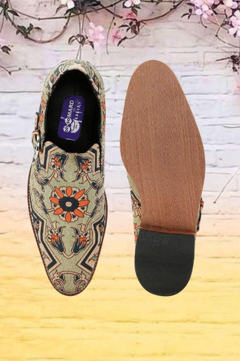 Blue Dabu Print Kolhapuri Chappals • Shreya • HYPD display picture 2
