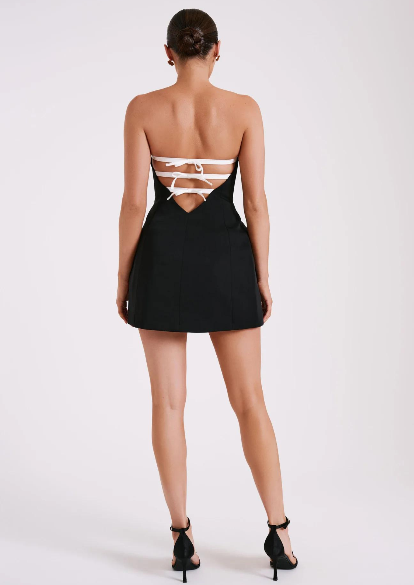 Black Ribbon Back Delight Mini Dress • Saranya R • HYPD