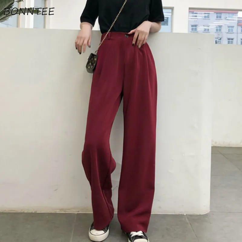 Anti-Wrinkle Flat front korean pants by High-Buy-Cream